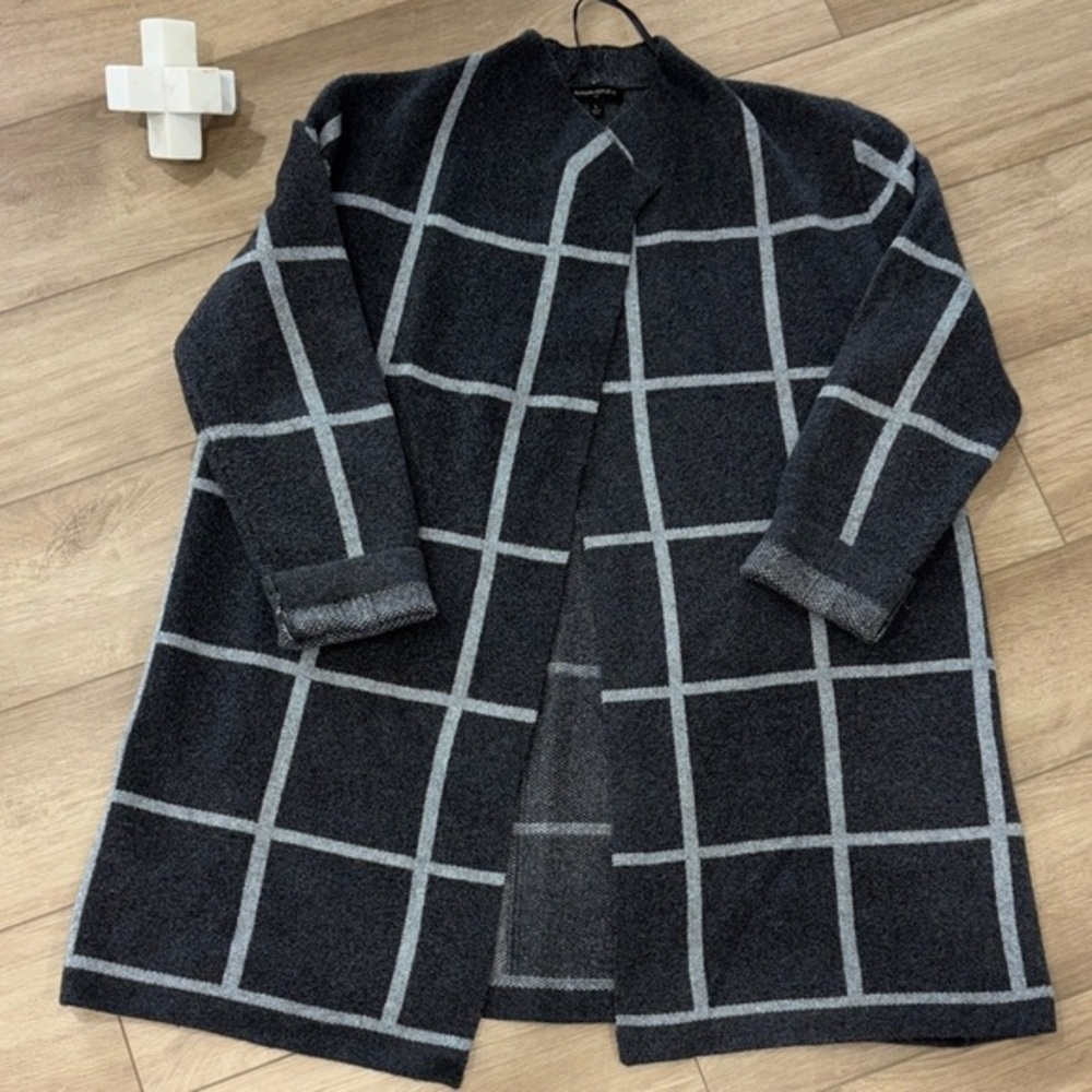 Banana Republic Long Open Front Sweater Coat Blanket Jacket Gray size large